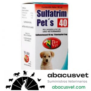 SULFATRIM-PETS 40 mg. Suspensión Oral frasco de 60 ml - SUVET