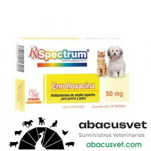 RX SPECTRUM ENROFLOXACINA caja con 10 tabletas s de 50 mg - SUVET