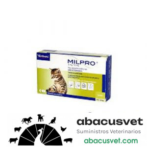 MILPRO 4mg /10mg Gatito 0.5 - 2 Kg caja de 4 tabletas - SUVET
