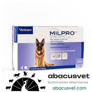 MILPRO Perro >5 Kg caja de 4 tabletas - SUVET