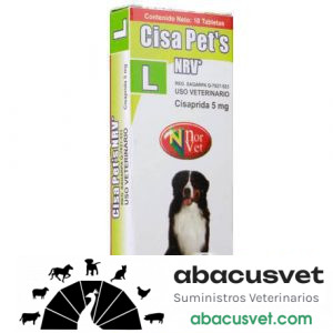 Cisa-pet’s NRV L Cisaprida caja con 10 tabletas de 5 mg - SUVET