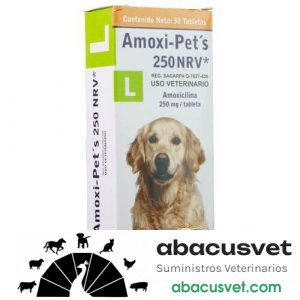 AMOXI PET´S NRV caja con 30 tabletas de 250 mg - SUVET