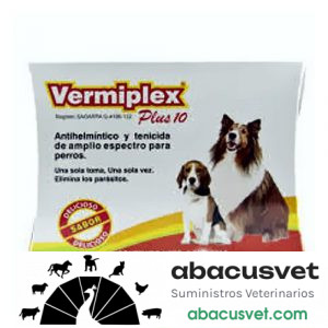 VERMIPLEX PLUS 10  con 12 blisters de 2 tabletas - SUVET