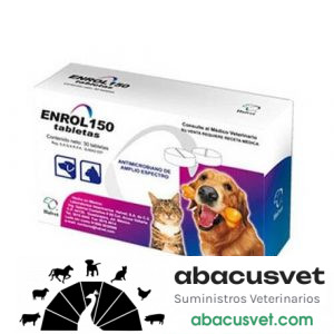 E-150 Enrofloxacina Caja de 30 tabletas - SUVET